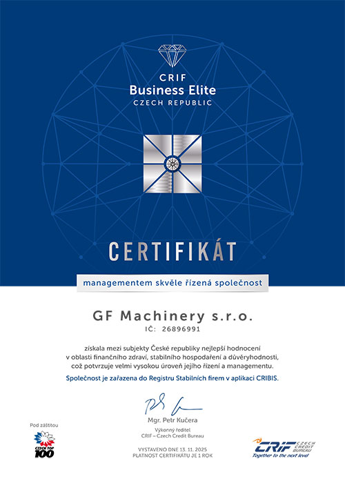 Certifikát - managementem skvěle řízená společnost