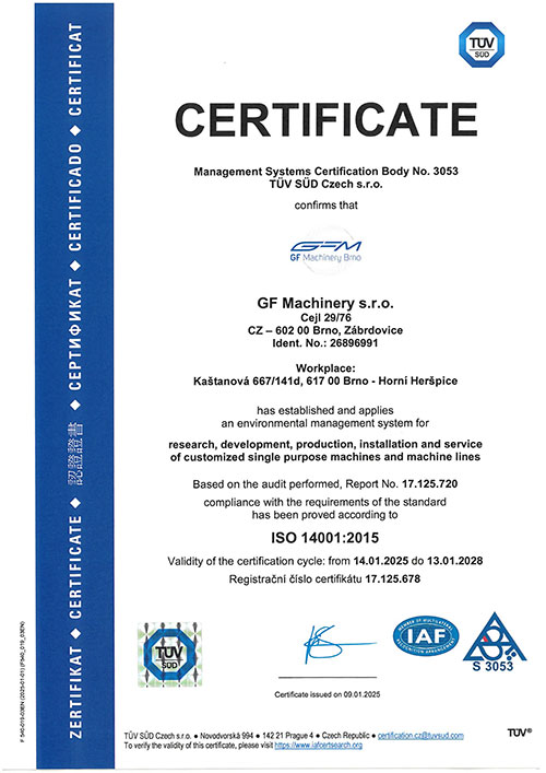 Certificate ISO 14001