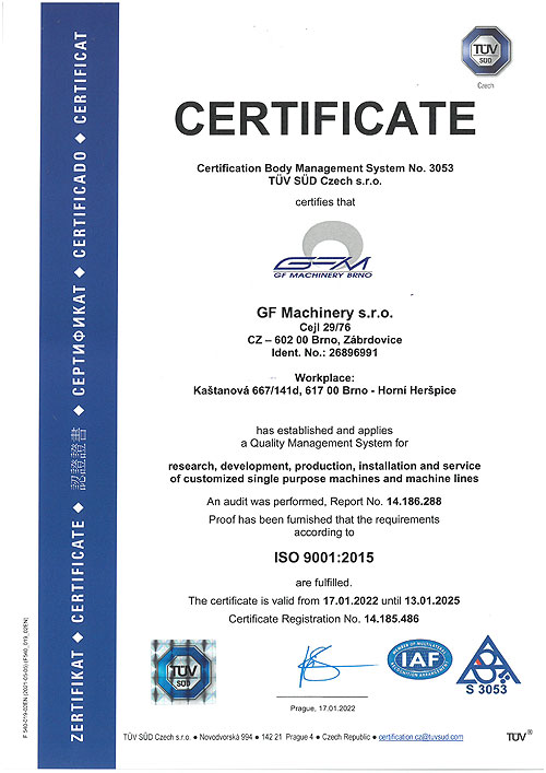 Certificate ISO 9001